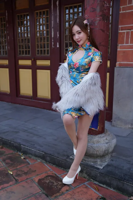 [Mzsock] NO.065 Su Xiaoli ultra short slit cheongsam high heels beautiful legs outdoor shot street photography#[102P]-54