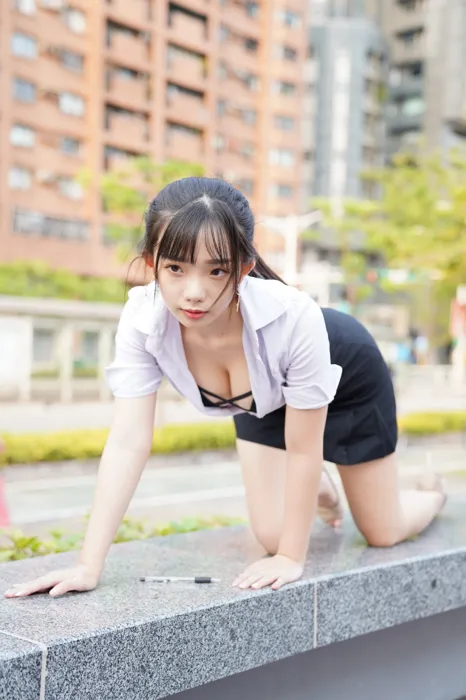 [Mzsock] NO.078 Chen Jialin OL short skirt high heels beautiful legs outdoor shot street photography#[100P]-31